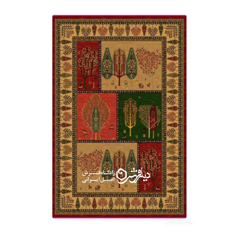 فرش گبه طرح باغ سرو کد DC5292